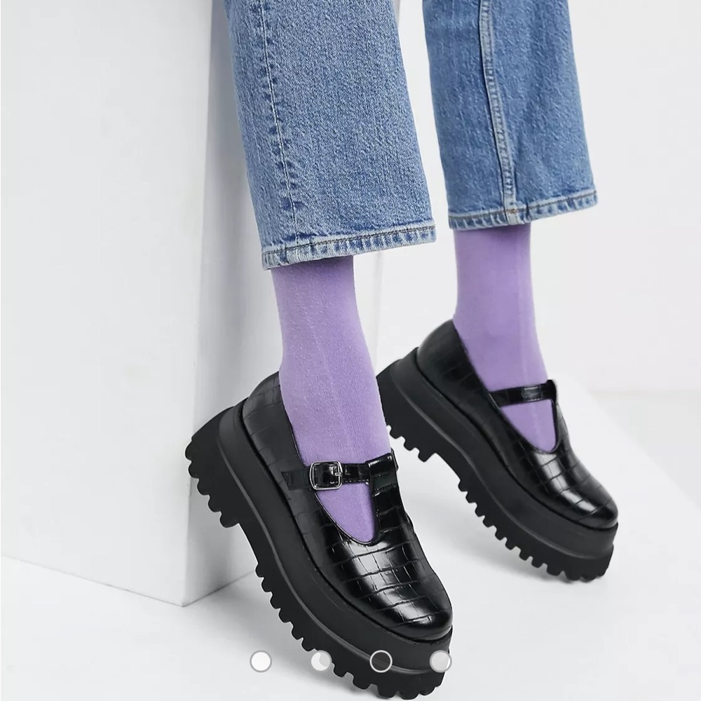 NWT ASOS chunky Mary Jane black crocs UK size 6
